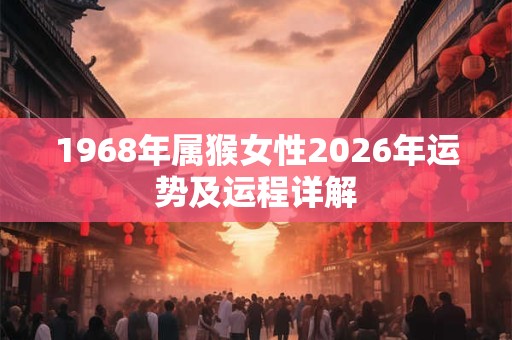 1968年属猴女性2026年运势及运程详解 1968年属猴女性2026年运势及运程详解