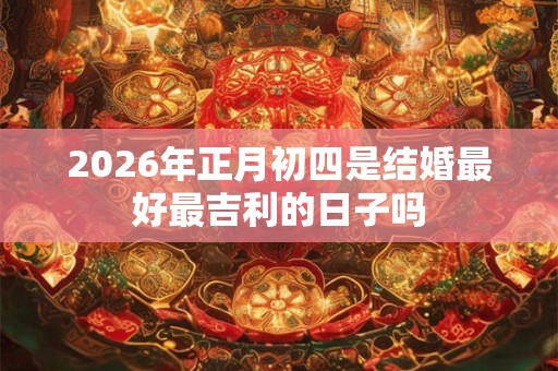 2026年正月初四是结婚最好最吉利的日子吗