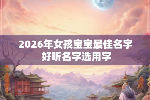 2026年女孩宝宝最佳名字 好听名字选用字