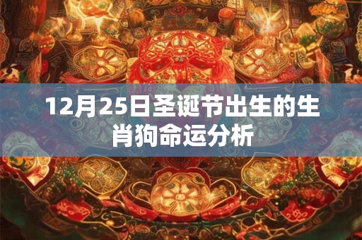 12月25日圣诞节出生的生肖狗命运分析