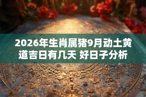 2026年生肖属猪9月动土黄道吉日有几天 好日子分析