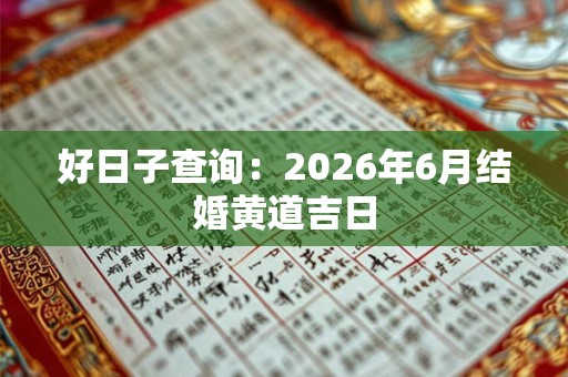 好日子查询:2026年6月结婚黄道吉日 好日子查询:2026年6月结婚黄道吉日