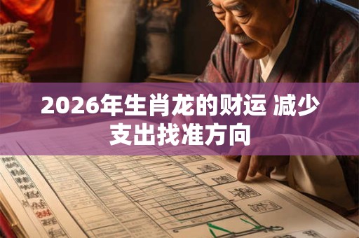 2026年生肖龙的财运 减少支出找准方向