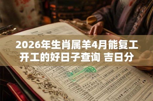 2026年生肖属羊4月能复工开工的好日子查询 吉日分析 2026年生肖属羊4月能复工开工的好日子查询 吉日分析