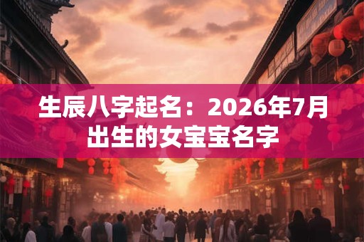 生辰八字起名:2026年7月出生的女宝宝名字 生辰八字起名:2026年7月出生的女宝宝名字