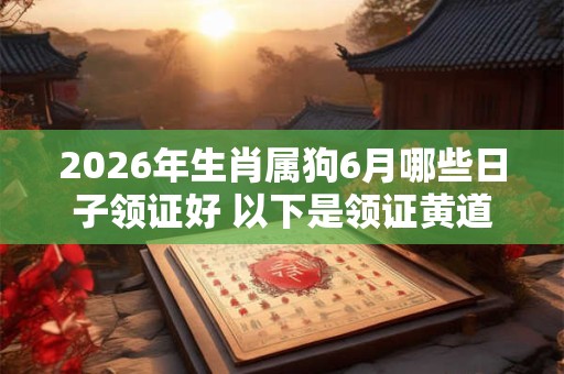 2026年生肖属狗6月哪些日子领证好 以下是领证黄道吉日