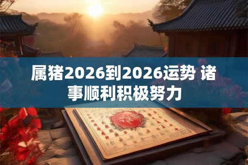 属猪2026到2026运势 诸事顺利积极努力 属猪2026到2026运势 诸事顺利积极努力