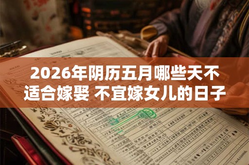 2026年阴历五月哪些天不适合嫁娶 不宜嫁女儿的日子 2026年阴历五月哪些天不适合嫁娶 不宜嫁女儿的日子