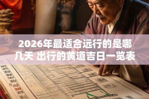2026年最适合远行的是哪几天 出行的黄道吉日一览表 2026年最适合远行的是哪几天 出行的黄道吉日一览表