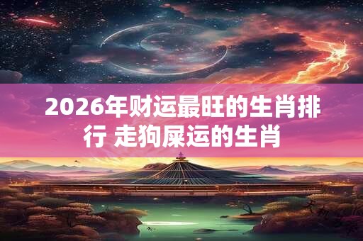 2026年财运最旺的生肖排行 走狗屎运的生肖 2026年财运最旺的生肖排行 走狗屎运的生肖