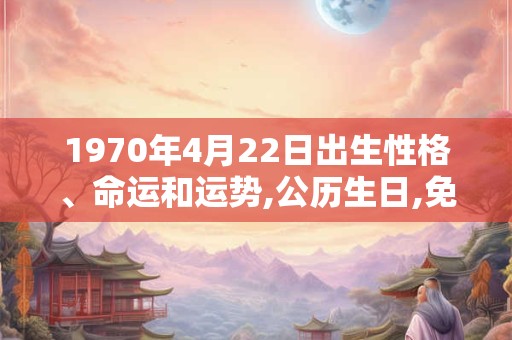 1970年4月22日出生性格、命运和运势,公历生日,免费算命 1970年4月22日出生性格、命运和运势,公历生日,免费算命