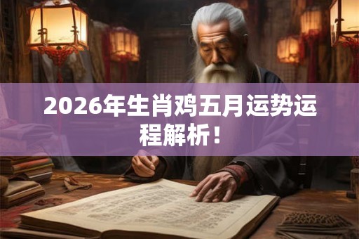 2026年生肖鸡五月运势运程解析！