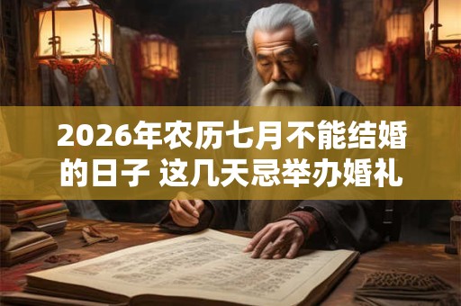 2026年农历七月不能结婚的日子 这几天忌举办婚礼 2026年农历七月不能结婚的日子 这几天忌举办婚礼