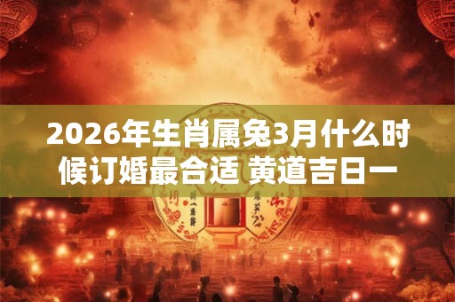 2026年生肖属兔3月什么时候订婚最合适 黄道吉日一览表 2026年生肖属兔3月什么时候订婚最合适 黄道吉日一览表