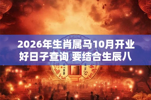 2026年生肖属马10月开业好日子查询 要结合生辰八字