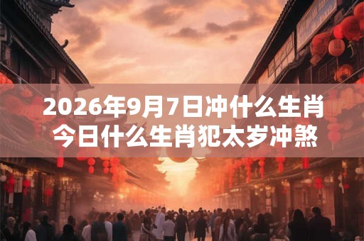 2026年9月7日冲什么生肖 今日什么生肖犯太岁冲煞查询：