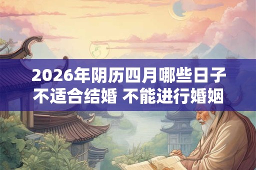2026年阴历四月哪些日子不适合结婚 不能进行婚姻大事 2026年阴历四月哪些日子不适合结婚 不能进行婚姻大事