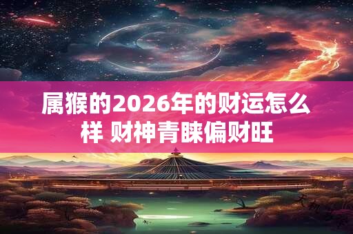属猴的2026年的财运怎么样 财神青睐偏财旺