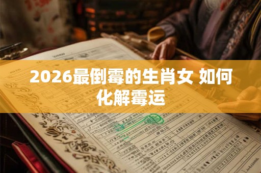 2026最倒霉的生肖女 如何化解霉运