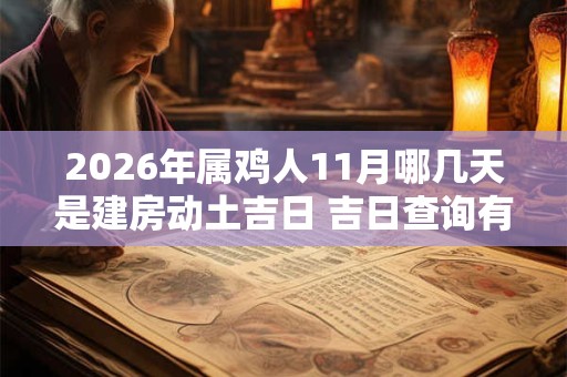 2026年属鸡人11月哪几天是建房动土吉日 吉日查询有门道 2026年属鸡人11月哪几天是建房动土吉日 吉日查询有门道