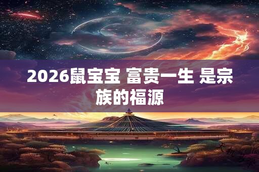 2026鼠宝宝 富贵一生 是宗族的福源 2026鼠宝宝 富贵一生 是宗族的福源