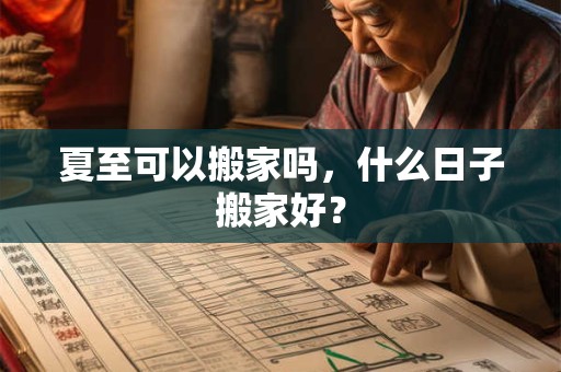 夏至可以搬家吗,什么日子搬家好? 夏至可以搬家吗,什么日子搬家好?