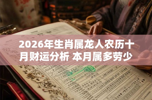2026年生肖属龙人农历十月财运分析 本月属多劳少得的月份 2026年生肖属龙人农历十月财运分析 本月属多劳少得的月份