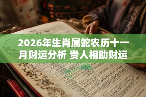 2026年生肖属蛇农历十一月财运分析 贵人相助财运提升 2026年生肖属蛇农历十一月财运分析 贵人相助财运提升