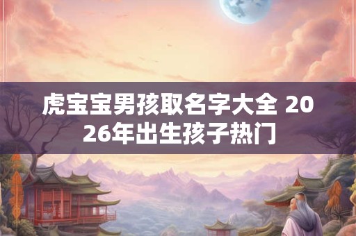虎宝宝男孩取名字大全 2026年出生孩子热门 虎宝宝男孩取名字大全 2026年出生孩子热门