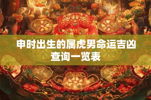 申时出生的属虎男命运吉凶查询一览表 申时出生的属虎男命运吉凶查询一览表