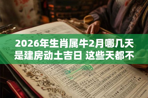 2026年生肖属牛2月哪几天是建房动土吉日 这些天都不错 2026年生肖属牛2月哪几天是建房动土吉日 这些天都不错