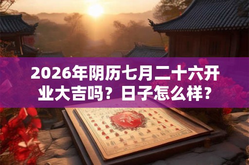 2026年阴历七月二十六开业大吉吗?日子怎么样? 2026年阴历七月二十六开业大吉吗?日子怎么样?