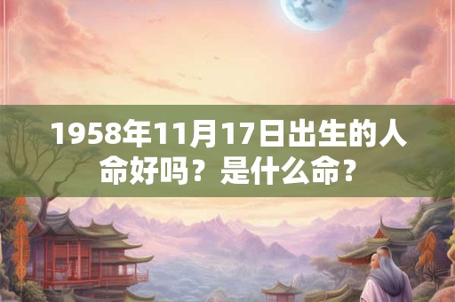1958年11月17日出生的人命好吗？是什么命？