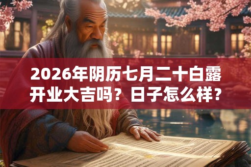 2026年阴历七月二十白露开业大吉吗?日子怎么样? 2026年阴历七月二十白露开业大吉吗?日子怎么样?