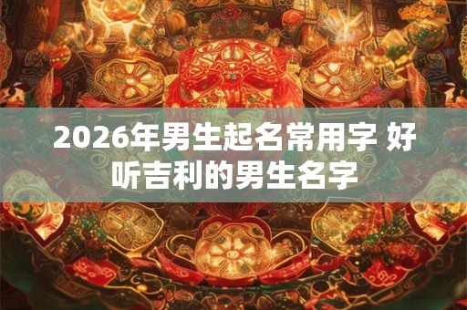 2026年男生起名常用字 好听吉利的男生名字 2026年男生起名常用字 好听吉利的男生名字