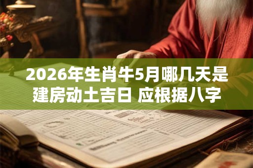 2026年生肖牛5月哪几天是建房动土吉日 应根据八字查询 2026年生肖牛5月哪几天是建房动土吉日 应根据八字查询