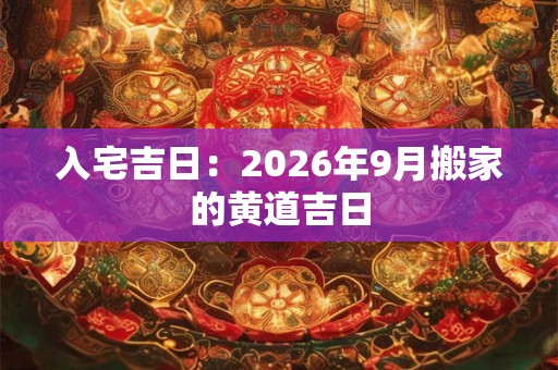 入宅吉日:2026年9月搬家的黄道吉日 入宅吉日:2026年9月搬家的黄道吉日