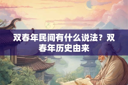 双春年民间有什么说法？双春年历史由来