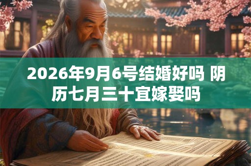 2026年9月6号结婚好吗 阴历七月三十宜嫁娶吗 2026年9月6号结婚好吗 阴历七月三十宜嫁娶吗
