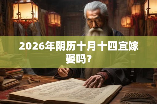 2026年阴历十月十四宜嫁娶吗？