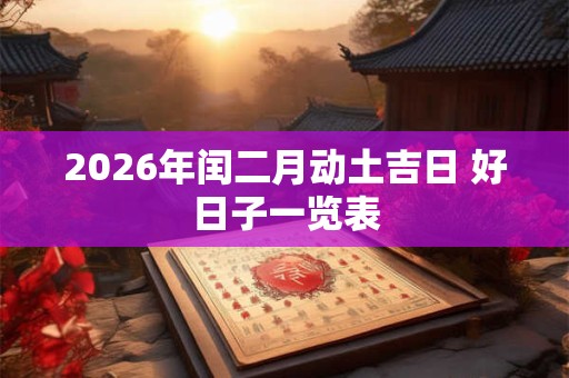 2026年闰二月动土吉日 好日子一览表 2026年闰二月动土吉日 好日子一览表