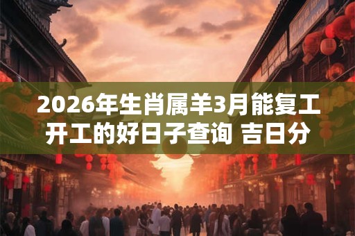 2026年生肖属羊3月能复工开工的好日子查询 吉日分析
