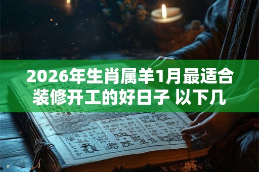 2026年生肖属羊1月最适合装修开工的好日子 以下几天就不错 2026年生肖属羊1月最适合装修开工的好日子 以下几天就不错