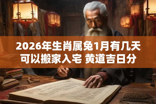 2026年生肖属兔1月有几天可以搬家入宅 黄道吉日分析