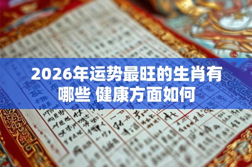 2026年运势最旺的生肖有哪些 健康方面如何 2026年运势最旺的生肖有哪些 健康方面如何