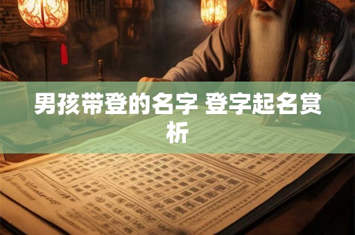 男孩带登的名字 登字起名赏析