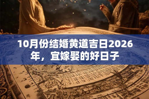 10月份结婚黄道吉日2026年,宜嫁娶的好日子 10月份结婚黄道吉日2026年,宜嫁娶的好日子