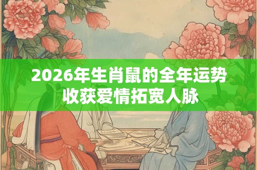 2026年生肖鼠的全年运势 收获爱情拓宽人脉