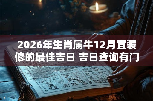 2026年生肖属牛12月宜装修的最佳吉日 吉日查询有门道 2026年生肖属牛12月宜装修的最佳吉日 吉日查询有门道