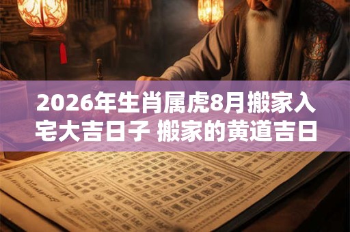 2026年生肖属虎8月搬家入宅大吉日子 搬家的黄道吉日有几天 2026年生肖属虎8月搬家入宅大吉日子 搬家的黄道吉日有几天